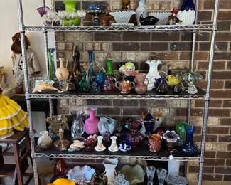 Fenton, carnival glass, Murano glass, etc