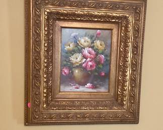 Vase with flowers painting