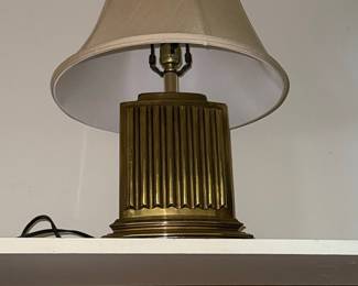 Fluted Brass Corinthian Column Table Lamp