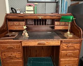 Oak Roll-Top Desk