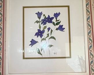 Watercolor Bellflower Print with Artist Signature