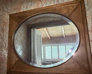 Oval Wood Frame Mirror