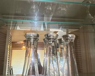 Clear Glass Trumpet Vases Set of 6