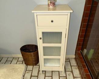 Teamson Home Connor 15-in x 36-in White Freestanding Accent Cabinet with Glass Door