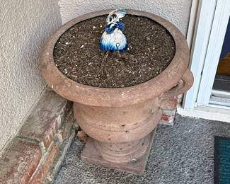 Terracotta Urn Planter with Figurine