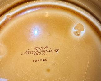 Sarreguemines Majolica Fruit Plates (Set of 3) - Plums, Peach/Apple, Cherries