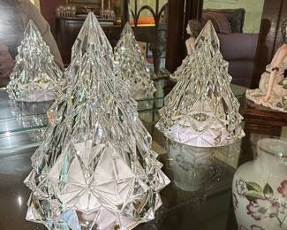 Set of 4 Waterford Crystal Christmas Trees