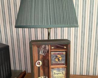 Vintage "Sport Loads" and "Super-X" Shotgun Shell Themed Table Lamp