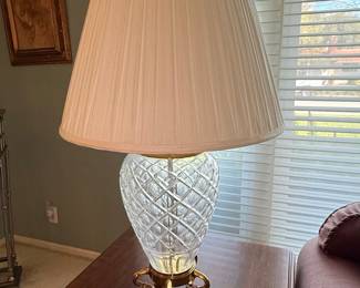 Vintage Waterford Crystal Pineapple Table Lamp with Brass Base