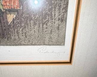 Cityscape Etching by E. Rosenberg