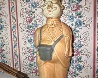 Vintage "Kraut Head" Ceramic Liquor Decanter - Made in Germany