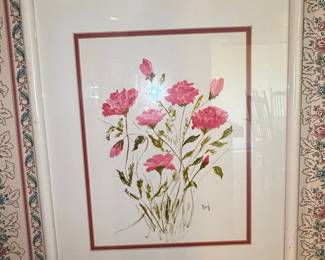 Floral Watercolor Painting - Carnations by Avril