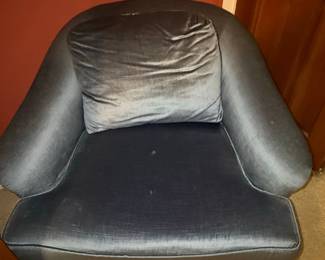 Grey Velvet Swivel Barrel Chair