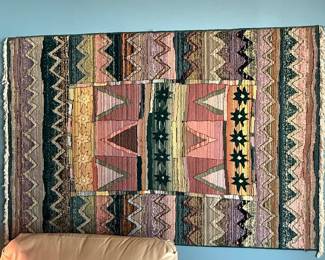 Mid-Century Modern Geometric Tapestry Wall Hanging
