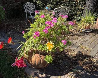 Vintage Cast Iron Urn Planter