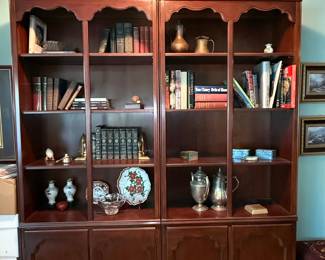 Mahogany Bookcase with Cabinet Base - Ethan Allen