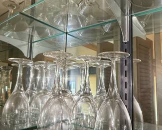 Set of 12 Moser Crystal White Wine Glasses