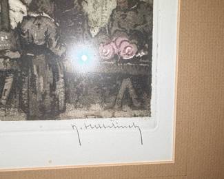 Market Scene Etching by J. Himmelsbach