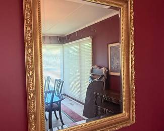 Ornate Gilt Wood Frame Mirror with Acanthus Leaf and Rope Twist Motif