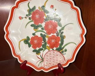 Vintage Japanese Imari Arita Ware Plate with Fan Pattern