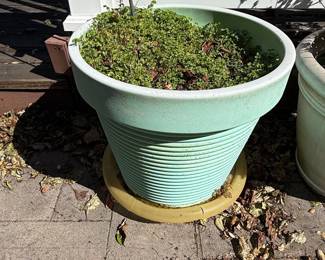 Vintage Terra Cotta Planter with Ribbed Design