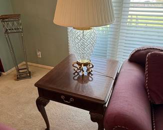 Chippendale Style Mahogany Side Table with Drawer and Ball-and-Claw Feet