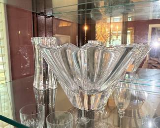 Orrefors Crystal Orion Bowl and Vase Set