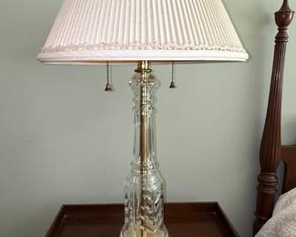Waterford Crystal Table Lamp with Pleated Shade