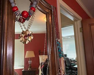 Chunky Beaded Necklace with Flower Pendant