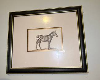 Antique Zebra Illustration Print