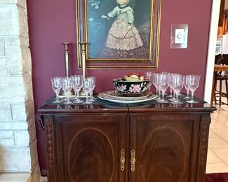 Mahogany Inlaid Sideboard with Oval Panels