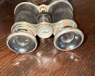 Antique Opera Glasses with Integrated Compass
