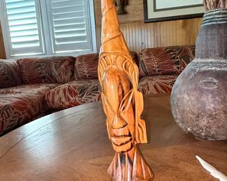 Fijian Wooden Carving of a Face