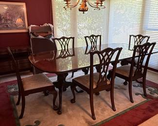 Mahogany Dining Table and Chairs Set