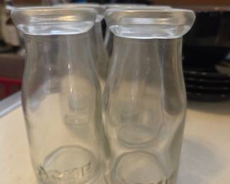 Set of 6 Vintage ACME Half Pint Milk Bottles