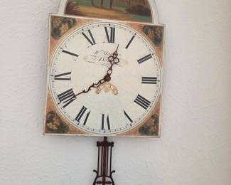 William Manton & Sons Hand Painted Dial Wall Clock