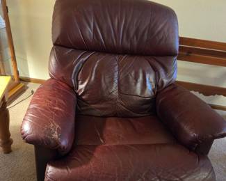 Burgundy Leather La-Z-Boy Recliner