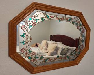 Octagonal Stained Glass Accent Mirror