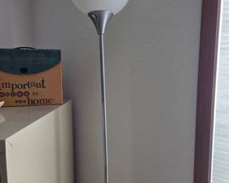 Torchiere Floor Lamp with Frosted Glass Shade
