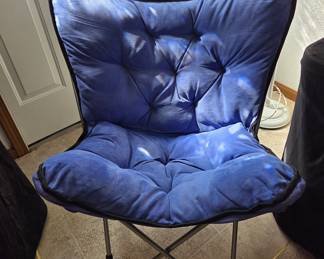 Blue Padded Folding Butterfly Chair