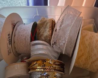 Assortment of Lace and Sequin Ribbons