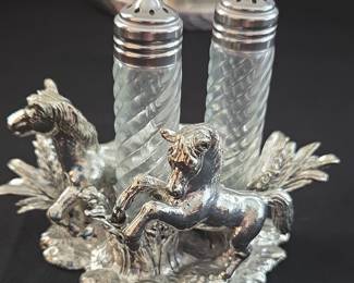 Arthur Court Silver-Plated Horse-Themed Salt and Pepper Shakers