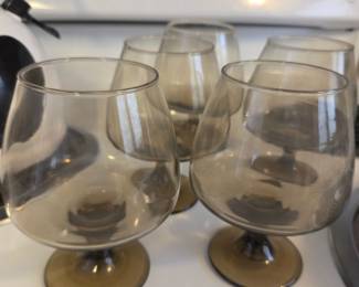 Amber Tinted Brandy Snifters (Set of 5)