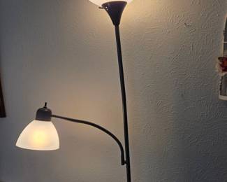 Dual Head Floor Lamp with Frosted Shades