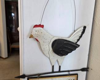 Farm Fresh Eggs Chicken Sign with Arrow