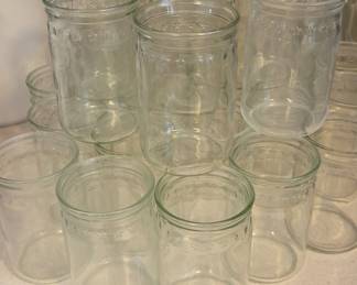 Glass Mason Jars with Star Embossing
