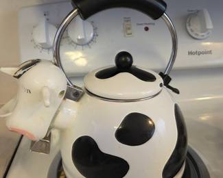 M. Kamenstein Cow-Shaped Enamel Kettle