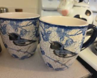 Blue Bird Transferware Ceramic Mug
