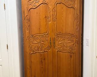 93” French pine armoire