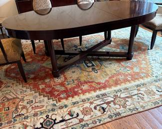 Table is 68" Long x 48" Wide and has Two 20" leaves